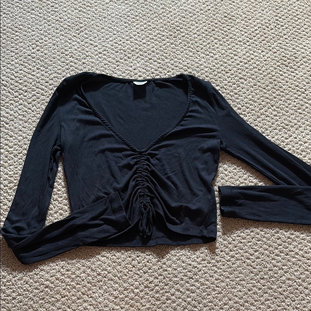 Elegant Black Synched Women's Top